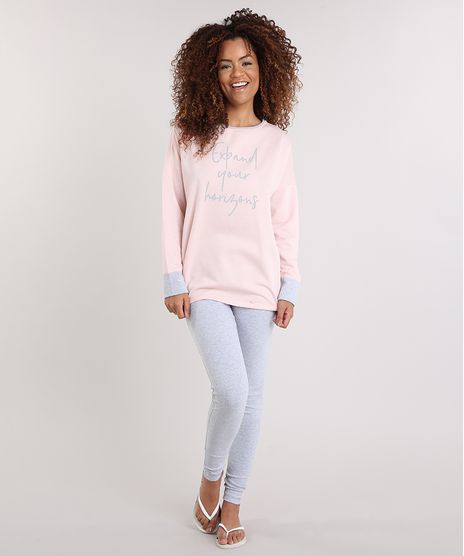 Pijama-Feminino--Expand-Your-Horizons--em-Moletom-Manga-Longa-Rose-9241219-Rose_1