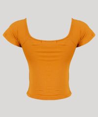 Blusa-Feminina-Cropped-com-No-Manga-Curta-Amarelo-Escuro-9207816-Amarelo_Escuro_6