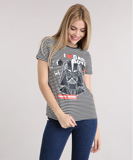 Blusa-Feminina-Listrada-Darth-Vader-Manga-Curta-Decote-Redondo-em-Algodao---Sustentavel-Preta-9132129-Preto_1