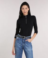 Blusa-Feminina-Canelada-com-Ziper-Gola-Alta-e-Manga-Longa-Preto-9160740-Preto_1