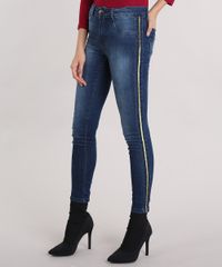 Calca-Jegging-Feminina-Sawary-Cintura-Alta-com-Vies-de-Lurex-Azul-Escuro-9162720-Azul_Escuro_1