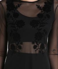 Vestido-Feminino-Curto-em-Tule-com-Veludo-e-Forro-Recortado-Manga-Longa-Decote-Redondo-Preto-9131047-Preto_4