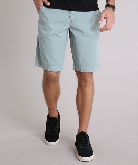 Bermuda-Sarja-Masculina-Reta-com-Cinto-Cadarco-Listrado-e-Bolsos-Verde-9100776-Verde_1
