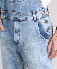 Macacao-Jeans-Masculino-Marmorizado-com-Botoes-Laterais-Azul-Claro-9190637-Azul_Claro_4 Macacao-Jeans-Masculino-Marmorizado-com-Botoes-Laterais-Azul-Claro-9190637-Azul_Claro_4