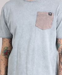 Camiseta-Masculina-Marmorizada-com-Bolso-Manga-Curta-Gola-Careca-Cinza-Mescla-9153434-Cinza_Mescla_4