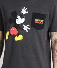 Camiseta-Masculina-Mickey-com-Bolso-Manga-Curta-Gola-Careca-Cinza-Mescla-Escuro-9081678-Cinza_Mescla_Escuro_4
