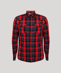Camisa-Masculina-Xadrez-com-Bolsos-Manga-Longa-Vermelha-8886257-Vermelho_5