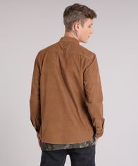 Camisa-Masculina-em-Veludo-Cotele-com-Bolsos-Manga-Longa-Caramelo-8894345-Caramelo_2