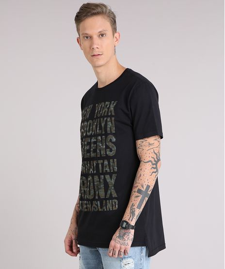Camiseta-Masculina-Longa--Bronx--Manga-Curta-Gola-Careca-Preta-9153432-Preto_1