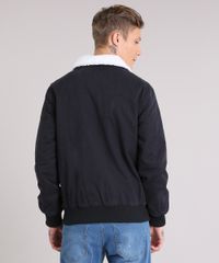 Jaqueta-Masculina-em-Sarja-com-Pelo-Preta-8880172-Preto_2