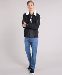 Jaqueta-Masculina-em-Sarja-com-Pelo-Preta-8880172-Preto_3