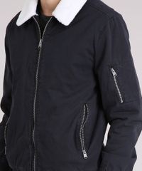 Jaqueta-Masculina-em-Sarja-com-Pelo-Preta-8880172-Preto_4