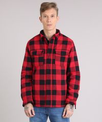 Jaqueta-Masculina-Xadrez-com-Bolsos-Vermelha-8883315-Vermelho_1