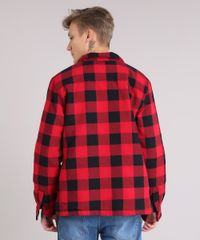 Jaqueta-Masculina-Xadrez-com-Bolsos-Vermelha-8883315-Vermelho_2