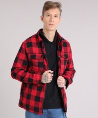 Jaqueta-Masculina-Xadrez-com-Bolsos-Vermelha-8883315-Vermelho_4