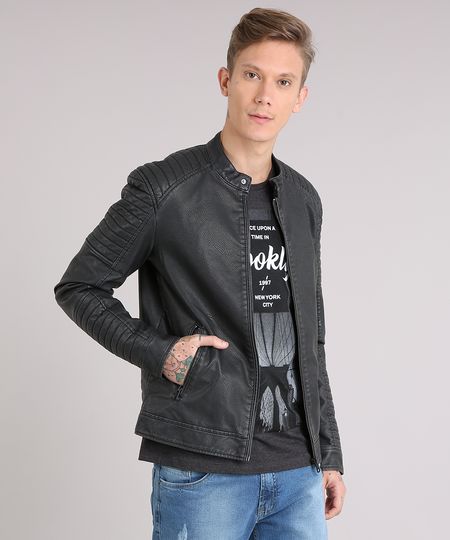 Jaqueta-Masculina-Biker-Gola-Redonda-Chumbo-8855318-Chumbo_1