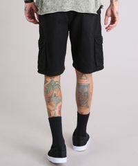 Bermuda-Masculina-Cargo-Listrada-com-Bolsos-Preta-9142338-Preto_2