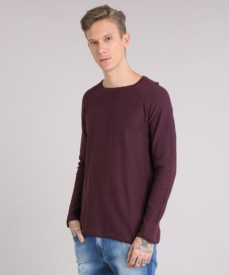 Sueter-Masculino-em-Trico-Manga-Longa-Gola-Redonda-Vinho-8855187-Vinho_1 Sueter-Masculino-em-Trico-Manga-Longa-Gola-Redonda-Vinho-8855187-Vinho_1