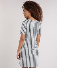 Vestido-Feminino-Listrado-Curto-Manga-Curta-Decote-Redondo-Cinza-Mescla-9129249-Cinza_Mescla_2