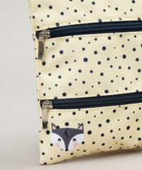 Necessaire-Feminina-Estampada-de-Poas-com-Guaxinim--Amarela-9236890-Amarelo_3