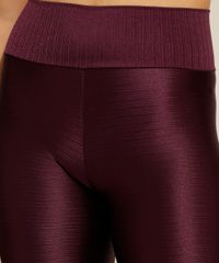 Calça Legging Feminina Texturizada Vinho Ace detalhe cintura