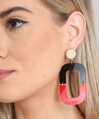 Brinco-Feminino-Bicolor-em-Acrilico-Vermelho-9217793-Vermelho_2
