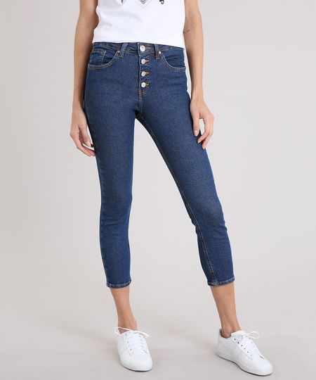 Calca-Jeans-Feminina-Skinny-Cropped-Cintura-Alta-Azul-Escuro-9222209-Azul_Escuro_1