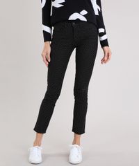 Calca-Feminina-Skinny-Estampada-de-Poa-Preta-9222211-Preto_1