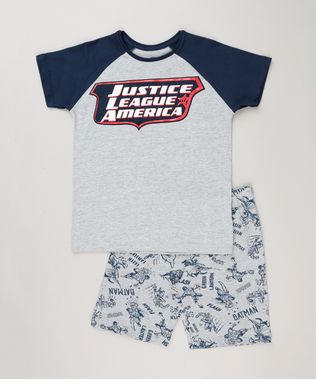 Pijama-Infantil--Liga-da-Justica--Manga-Curta-Cinza-Mescla-9133128-Cinza_Mescla_1