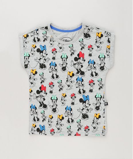 Blusa-Infantil-com-Estampa-da-Minnie-Manga-Curta-Decote-Redondo-Cinza-Mescla-Escuro-9230151-Cinza_Mescla_Escuro_1