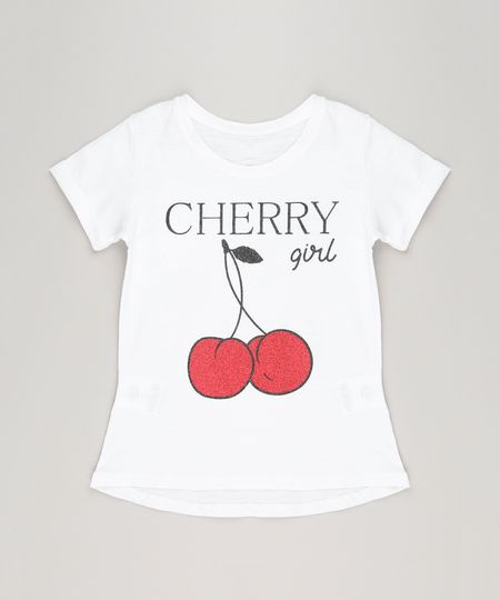 Blusa-Infantil--Cherry--com-Glitter-Manga-Curta-Decote-Redondo-em-Algodao---Sustentavel-Branca-9227105-Branco_1