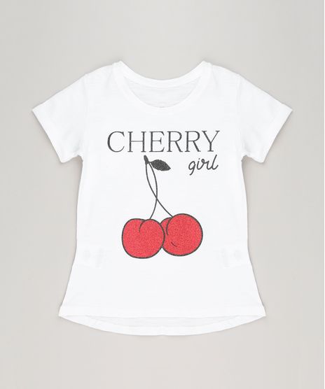 Blusa-Infantil--Cherry--com-Glitter-Manga-Curta-Decote-Redondo-em-Algodao---Sustentavel-Branca-9227105-Branco_1