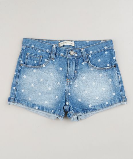 Short-Jeans-Infantil-Estampada-de-Estrelas-com-Barra-Dobrada-Azul-Medio-9227425-Azul_Medio_1