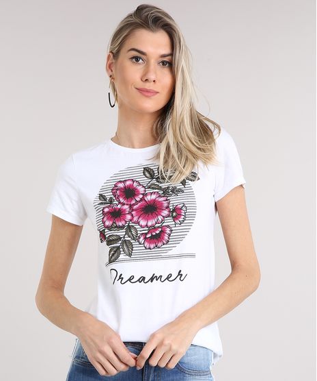 Blusa-Feminina-com-Estampa-de-Flores-Manga-Curta-Decote-Redondo-Off-White-9250288-Off_White_1