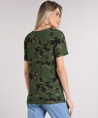 Blusa-Feminina-Longa-Tigre-Estampada-Camuflada-Manga-Curta-Decote-Redondo-Verde-Militar-8971715-Verde_Militar_2
