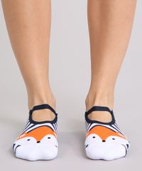 Meia-Feminina-Sapatilha-Listrada-com-Raposa-Branca-9219879-Branco_4