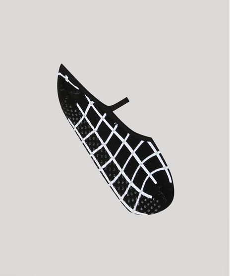 Meia-Feminina-Sapatilha-Estampada-Geometrica-Preta-9217754-Preto_1