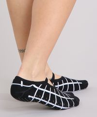 Meia-Feminina-Sapatilha-Estampada-Geometrica-Preta-9217754-Preto_3