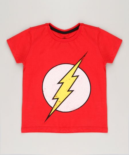 Camiseta-Infantil-The-Flash-Manga-Curta-Gola-Careca-em-Algodao---Sustentavel-Vermelha-9224669-Vermelho_1