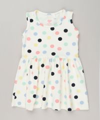 Vestido-Infantil-Estampado-de-Poa-Sem-Manga-Decote-Redondo-em-Algodao---Sustentavel-Off-White-9235604-Off_White_1