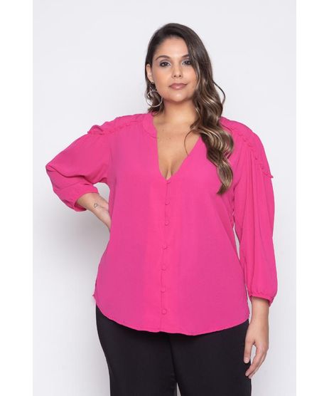 blusa pink plus size