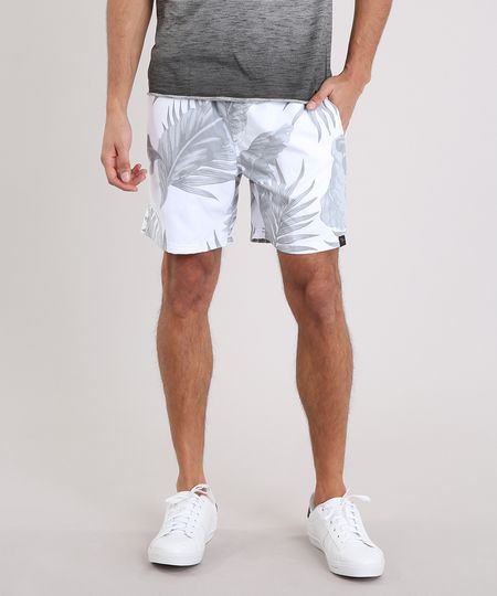 Short-Masculino-Estampado-de-Folhagem-Branca-9078642-Branco_1 Short-Masculino-Estampado-de-Folhagem-Branca-9078642-Branco_1