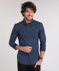 Camisa-Masculina-Slim-Estampada-Mini-Print-Manga-Longa-Azul-Marinho-9167870-Azul_Marinho_1