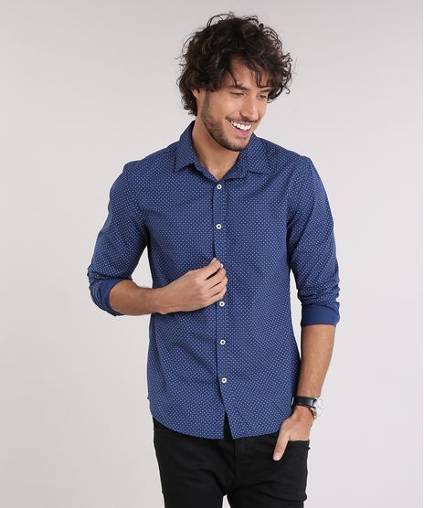 Camisa-Masculina-Slim-Estampada-Mini-Print-Paisley-Manga-Longa-Azul-Marinho-9167869-Azul_Marinho_1