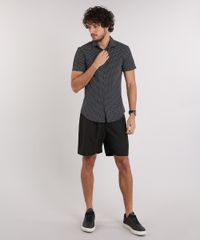 Camisa-Masculina-Slim-Estampada-Mini-Print-Manga-Curta-Preto-9050302-Preto_3