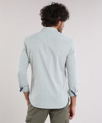 Camisa-Masculina-Slim-com-Bolso-Manga-Longa-Verde-Claro-9049896-Verde_Claro_2
