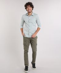 Camisa-Masculina-Slim-com-Bolso-Manga-Longa-Verde-Claro-9049896-Verde_Claro_3
