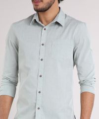 Camisa-Masculina-Slim-com-Bolso-Manga-Longa-Verde-Claro-9049896-Verde_Claro_4