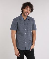 Camisa-Masculina-Comfort-Estampada-Mini-Print-com-Bolso-Manga-Curta-Azul-Marinho-9049898-Azul_Marinho_1