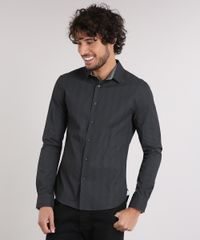 Camisa-Masculina-Super-Slim-Estampada-Manga-Longa-Preta-9050306-Preto_1